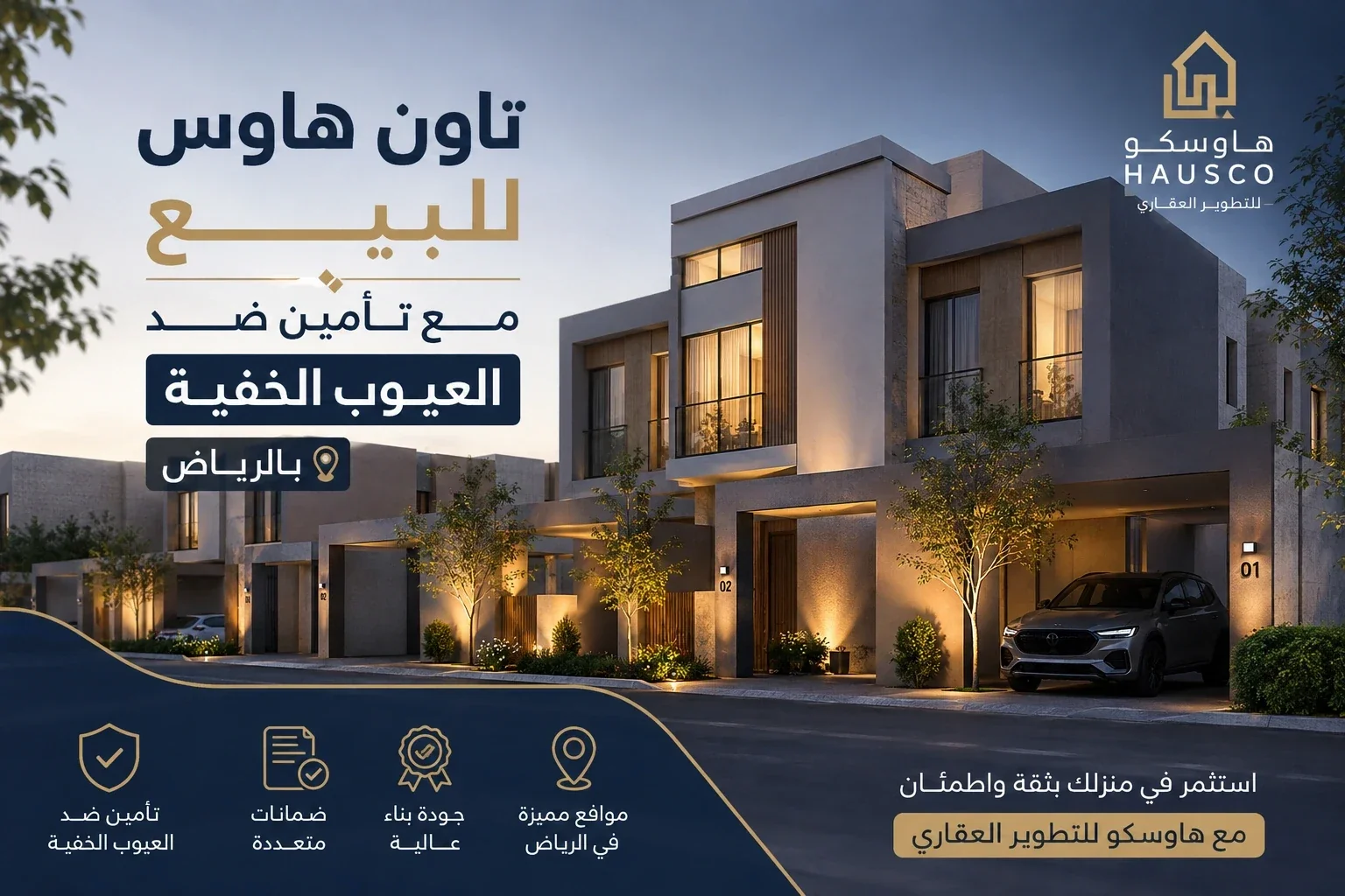 تاون هاوس للبيع بالرياض مع تأمين ضد العيوب الخفية